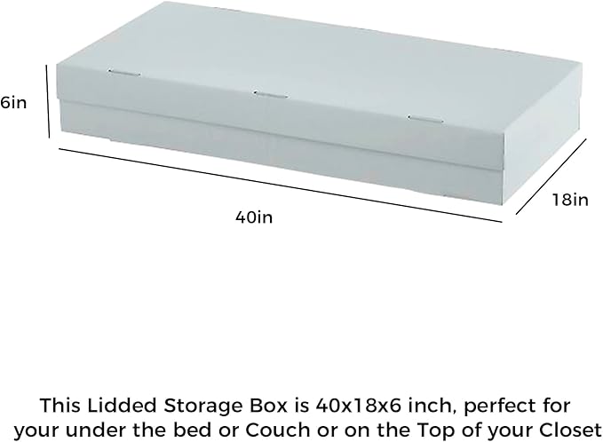 Lineco, Under Bed Storage Bins, Large Capacity Box with Lid, Archival Containers for Organizing Wedding Dress, Quilts, Gowns, Family Heirlooms, Forever Keepsake Garment, 40x18x6 Inch