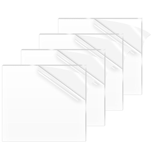 4 Pack 16x20 Inch Acrylic Sheet 1/8" Thick, Cast Acrylic Sheet, Clear Plexiglass Sheets, for Craft Projects, Display Cases, Signs, Photo Frame