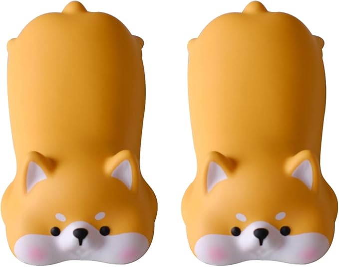 Cityhermit Cute Wrist Rest Support for Mouse Computer Arm Rest for Desk Ergonomic Kawaii Office Supplies Slow Rising PU Mouse Pad (Yellow Shiba Inu-2pcs)