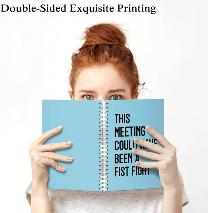 XQLZY This Meeting Could Have Been A Fist Fight Blue Spiral Notebook, Funny Corporate Humor Notepad, Office Sarcastic Humor Gifts for Men Women Coworker BFF Friend, Coworker Christmas Gifts
