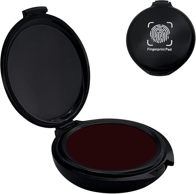 Fingerprint Ink Pad,Red Thumbprint Ink Pad for Notary Supplies Portable Fingerprint Ink for Identification Security ID Fingerprint Cards Law Enforcement Fingerprint Stamp Ink Pad