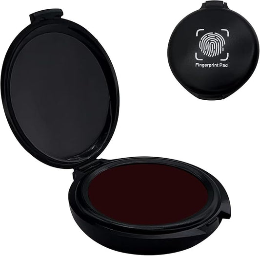 Fingerprint Ink Pad,Red Thumbprint Ink Pad for Notary Supplies Portable Fingerprint Ink for Identification Security ID Fingerprint Cards Law Enforcement Fingerprint Stamp Ink Pad