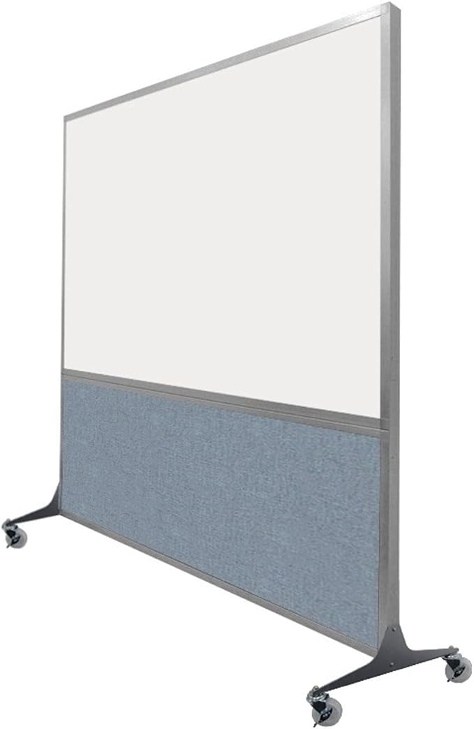 DivideWrite Mobile Whiteboard | Double Sided Dry Erase Board | Portable Office Cubicle Partition | Display for Classrooms, Conference Rooms, Meeting Areas and More | Royal Blue 5' Wide X 6' Tall