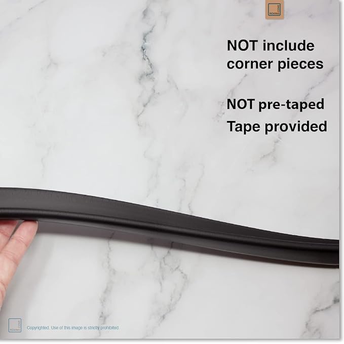 Roving Cove Slim-Fit Edge Protector for Baby Proofing (9ft Small Edge Only), Soft Rubber Foam Furniture Edge Bumper Guard, Desk Edge Cushion, 3M Adhesive, Onyx Black