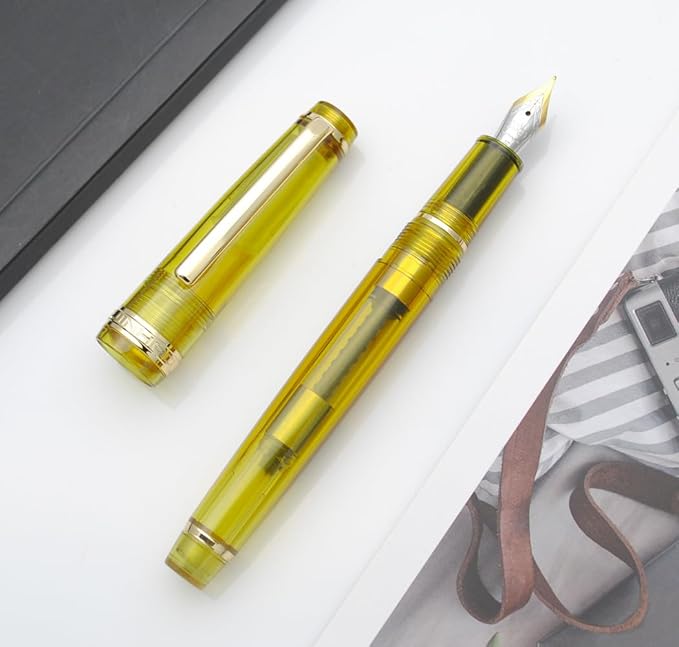 JINHAO 82 Fountain Pen (Transparent Sunset Yellow,Fine Nib 0.5mm)