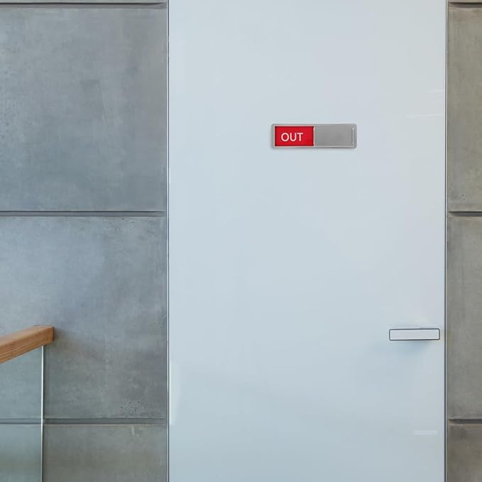 Mipcase 2pcs Office Door Status Signs Sliding Indicators for Meeting Rooms Office Workspaces Silver and Black with Red Unavailable Green Available Suitable for Hospitals Hotels