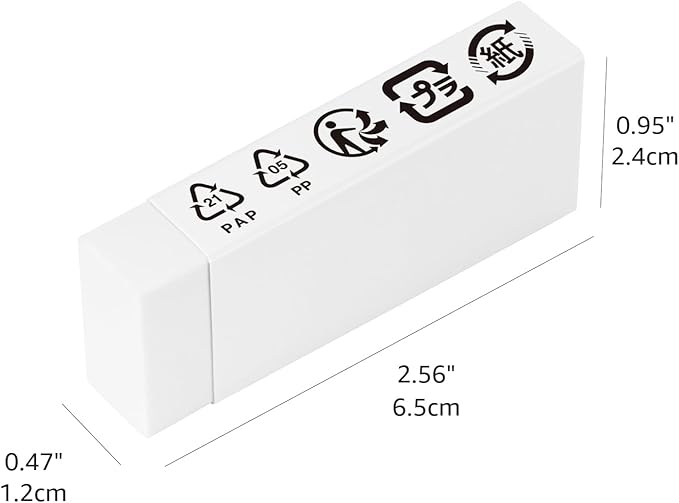 Amazon Basics Block White Eraser, 10 Count (Pack of 1)