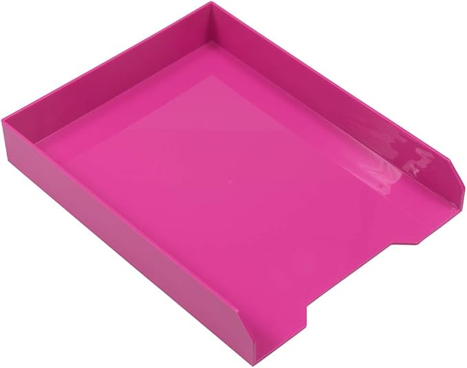 JAM PAPER Stackable Paper Trays - Pink - Desktop Document, Letter, & File Organizer Tray - 2/Pack
