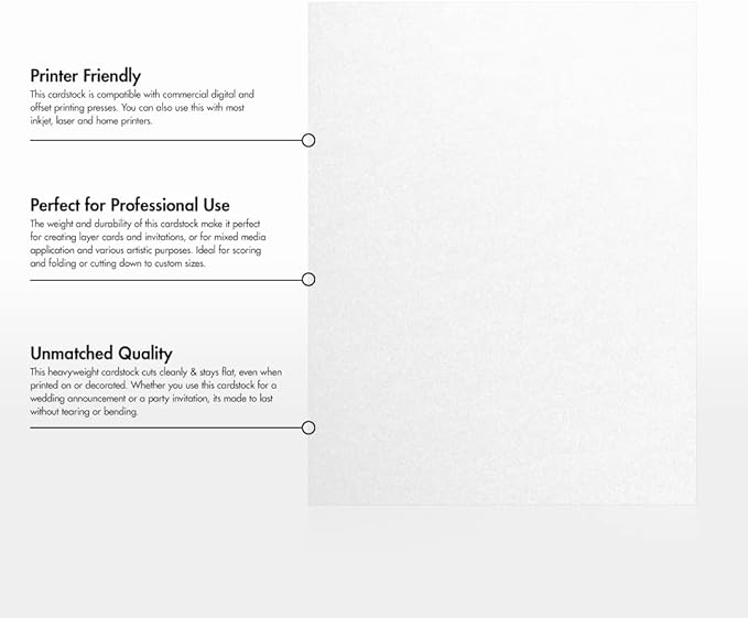 LUXPaper 8.5" x 11" Cardstock | Letter Size | Crystal Metallic | 105lb. Cover (192lb. Text) | 50 Qty