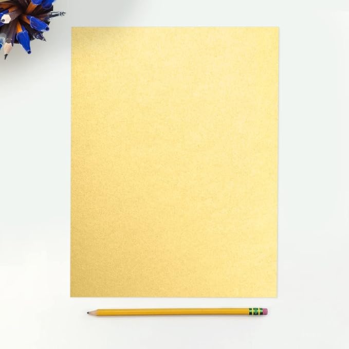 LUXPaper 8.5" x 11" Cardstock | Letter Size | Gold Metallic | 105lb. Cover (192lb. Text) | 50 Qty