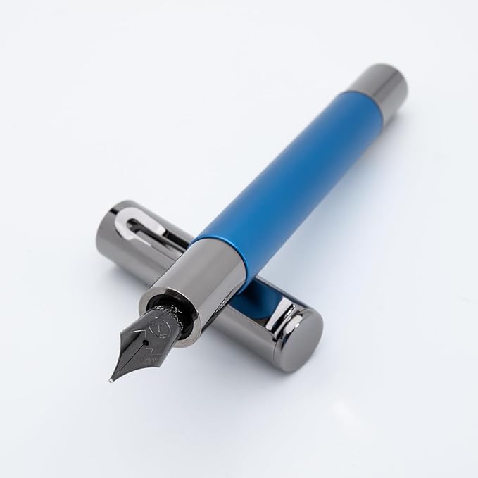 Monteverde USA Ritma Fountain Pen in Blue – Medium Nib, Balanced JoWo Stainless Steel, Refillable Ink Cartridge/Converter – Perfect for Professionals & Writing Enthusiasts