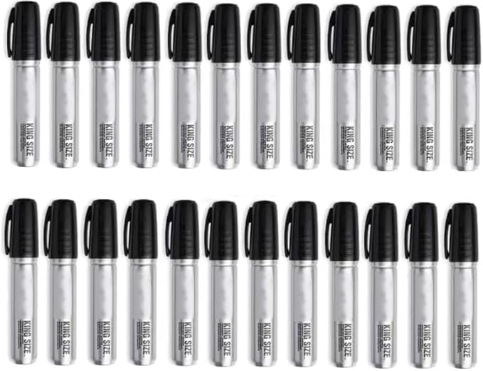 King Size Permanent Markers, 24 Count Black Markers Permanent Chisel Tip Thick Markers.
