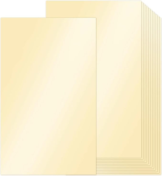 Cream Shimmer Cardstock Legal Paper 8.5x14, Goefun Light Gold Pearlescent Thick Cardstock 100 Pack, Heavy Weight Paper 65lb for Crafts, Drawing, Posters, Menus, Covers, Long Forms