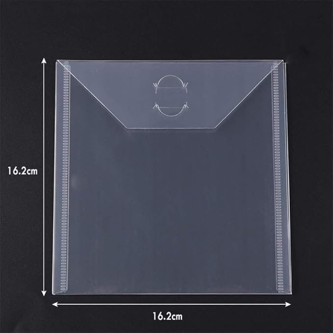 10PCS Large Stamp & Dies Storage Pockets Transparent Plastic Seal Bags Storage Case for Cutting Dies Stencil Background Card Paper Album Stamp Crafts for DIY Scrapbooking Paper Craft Suqare Shape