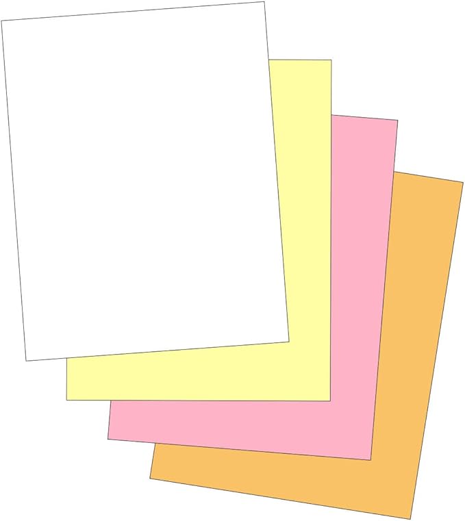 NextDayLabels - "Plain" Collated Color Paper (Not Carbonless) for Laser and Ink Jet Printers (4 Part, Pack)
