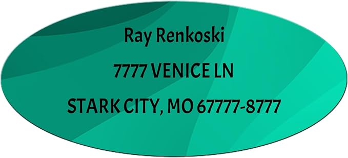 Made in USA Custom Return Address Stickers Labels Customized Mailing Label for Envelopes, Personalized Self Adhesive Flat Sheet Oval Labels