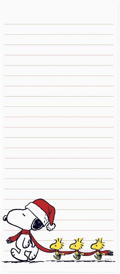 Graphique Snoopy Scarf Train Magnetic Notepad | 100 Tear-Away Sheets | Grocery, Shopping, To-Do List | Writing Pad for Fridge, Kitchen, Office | Lined Paper | Great Gift | 4” x 9.25”