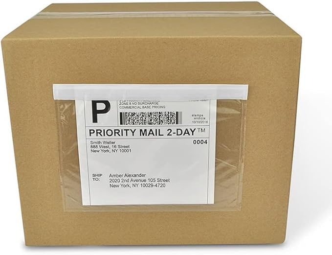 BEUYI Clear 7.5'' x 5.5'' Packing List Envelopes, Shipping Label Pouches/Sleeves (200 Pack)