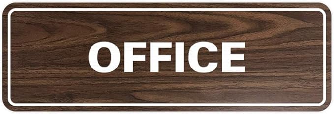 Signs ByLITA Standard Office Sign - Professional Business Signage - Easy to Install (Walnut) - Medium 1 Pack