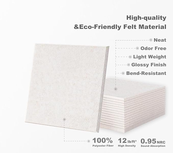 G Gamit Large Felt Wall Tiles Bulletin Board 59”x36”,Large Cork Board Alternative with 60 Pushpins,15 Pack Felt Pin Board with 112 Safe Removable Adhesive Tabs for Home Office School (Oatmeal)