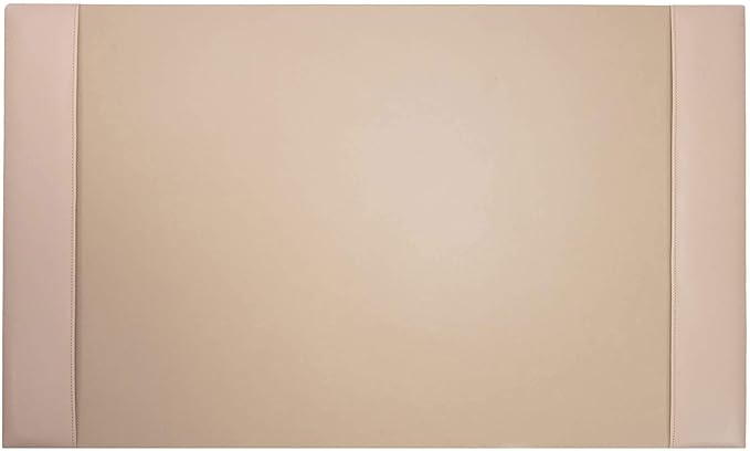 White Latte Bonded Leather 30" x 18" Side-Rail Desk Pad