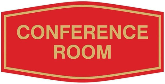 Fancy Conference Room Sign (Red/Gold) - Large