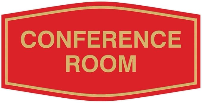 Fancy Conference Room Sign (Red/Gold) - Small