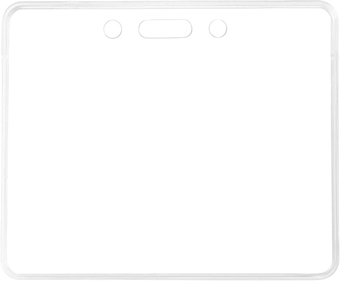 Amazon Basics ID Badge Holders, Horizontal Clear Plastic 3.38" x 2.38", Pack of 50