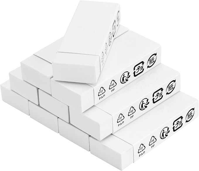 Amazon Basics Block White Eraser, 10 Count (Pack of 1)