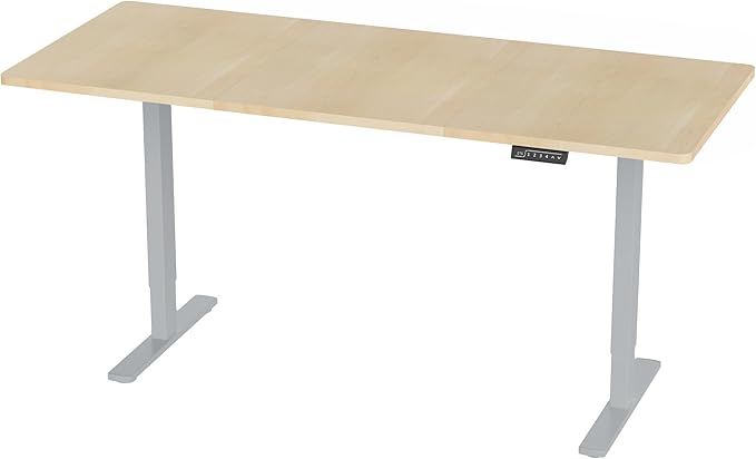 VIVO Electric 71 x 30 in Standing Desk, Memory Height Adjustment, 1B Series, Holds 220 lbs, Light Wood Top Gray Frame, DESK-KIT-1G7C
