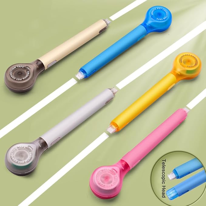 Qtopun Correction Tape Pen, White Out Tape Roller Strong Coverage Per Roll Quick-Dry Correction Tape for School Office Home (6)