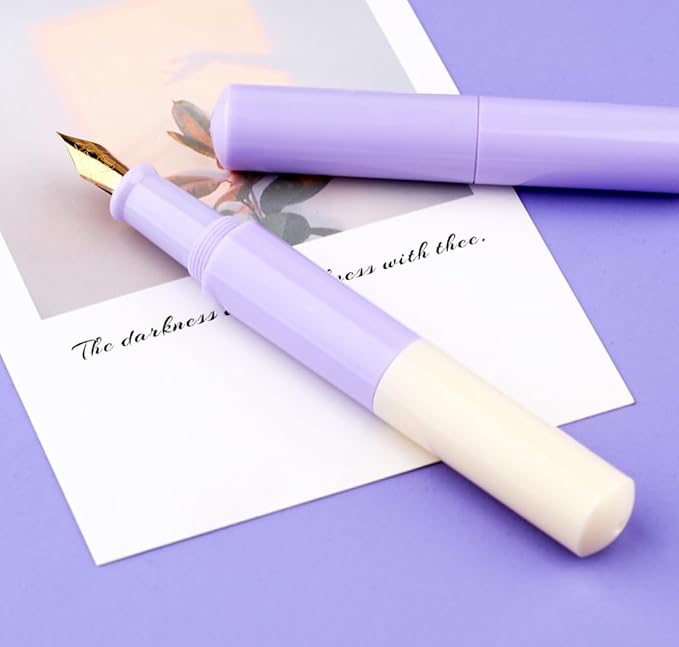 czxwyst Majohn Wancai 2.0 Mini Pocket-Size Eyedropper Fountain Pen (F Nib 0.5mm, Purple Sweetheart)