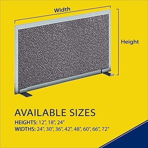 OBEX Acoustical Free Standing Privacy Screen, Cubicle Accessories Desk Privacy Panel, Desk Dividers for Office, Office Furniture Partitions Portable Sound Proof Dividers, 12" x 72", Graphite