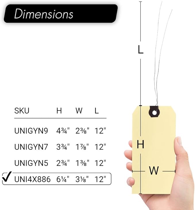 INNOVART Shipping Tags - Double Wired 6 1/4" x 3 1/8", Manila Wire Tags with Reinforced Eyelet, Case of 1000