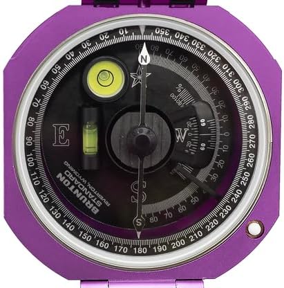 Brunton Standard Transit Azimuth Purple + Map Multi-Tool Card, Professional Geology & Field Mapping Bundle
