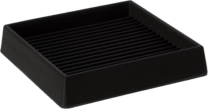 4X4 Rubber Caster Cups, Non Slip Furniture Pads, Anti-Slip Gripper, Anti Skid Furniture Feet, Anti Slide Floor Protector for Bed Couch Stoppers (8 Pack, Black)