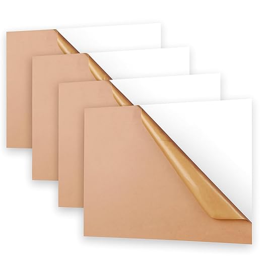 Roowest 4 Pcs 12 x 16 Inch, 1/8 Inch Thick White Acrylic Sheets Plastic Panels Sheets Cut to Size Cast Acrylic Board Panel with Protective Film for Craft DIY Projects Display Sign Frame