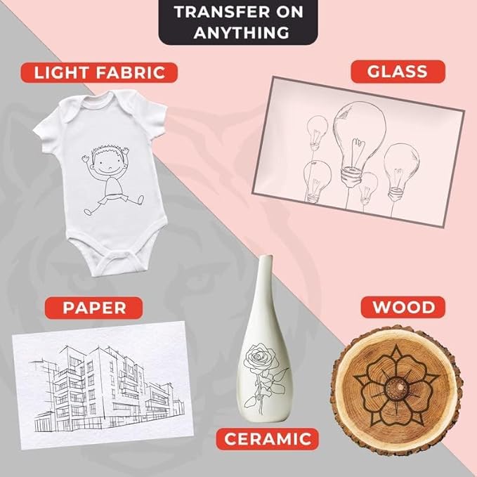 Raimarket 120 Sheets Carbon Paper for Tracing – Durable Smudge-Resistant Graphite Transfer Paper for Drawing, Sketching & Craft Projects | Black Copy Paper for Wood, Canvas, Fabric & Art Surfaces