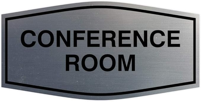 Fancy Conference Room Sign (Brushed Silver) - Small