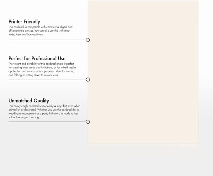 LUXPaper 8.5" x 11" Cardstock | Letter Size | Ivory | 65lb. Cover (120lb. Text) | 50 Qty