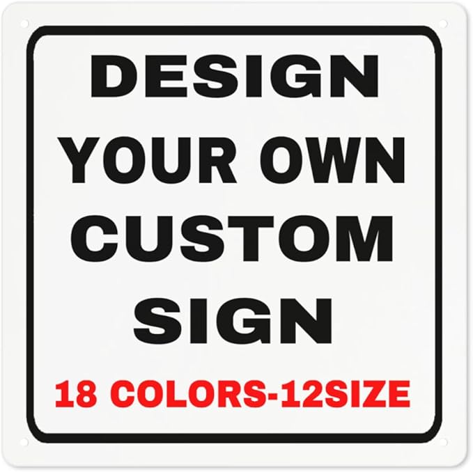 Custom Outdoor Metal Personalized Sign With Your Photo, Text, Logo - Decorative Wall Sign for Business, Workplace, Office, Home