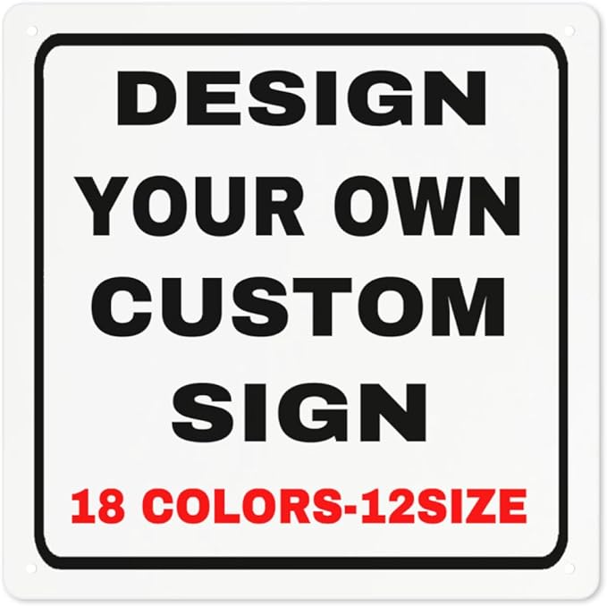 Custom Outdoor Metal Personalized Signs With Your Photo, Text, Logo - Decorative House Wall Sign for Business, Workplace, Office, Home