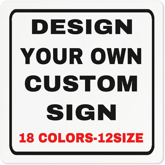 Custom Outdoor Metal Personalized Signs With Your Photo, Text, Logo - Decorative House Wall Sign for Business, Workplace, Office, Home