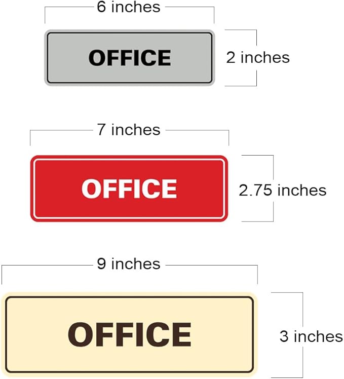 Signs ByLITA Standard Office Sign - Professional Business Signage - Easy to Install (Dark Brown) - Large 5 Pack