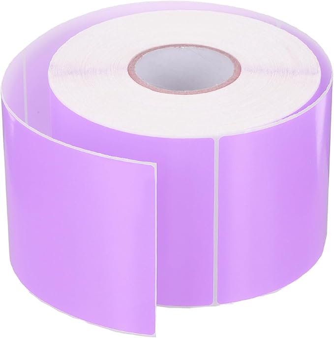 PATIKIL 3 x 5 Inch Rectangle Inventory Color Coding Labels 1 Roll, Square Self-Adhesive Inventory Label Stickers for Office Home Organization Name Tags, 500 Per Roll, Purple