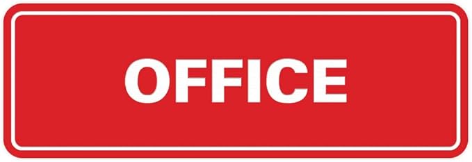 Signs ByLITA Standard Office Sign - Professional Business Signage - Easy to Install (Red) - Medium 1 Pack