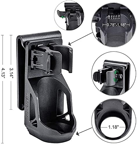 Nextorch V5 Tactical Flashlight Holster with Lever Side Lock System Only for 1"-1.25" Diameter Flashlight （Holster Head Diameter 0.78"-1.18" Bottom Diameter 1.18")