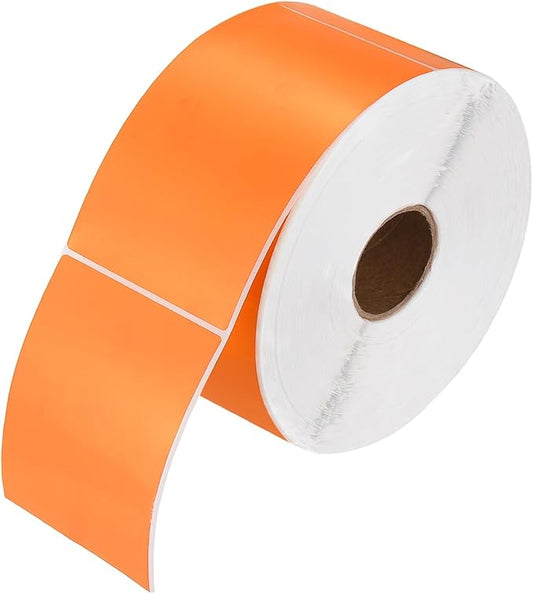 PATIKIL 1000Pcs Colored Coding Labels Stickers, 5x3 Inch Rectangle Inventory Stickers Self Adhesive Tags for Office Business Inventory Management Product Labeling Home Decor, Orange
