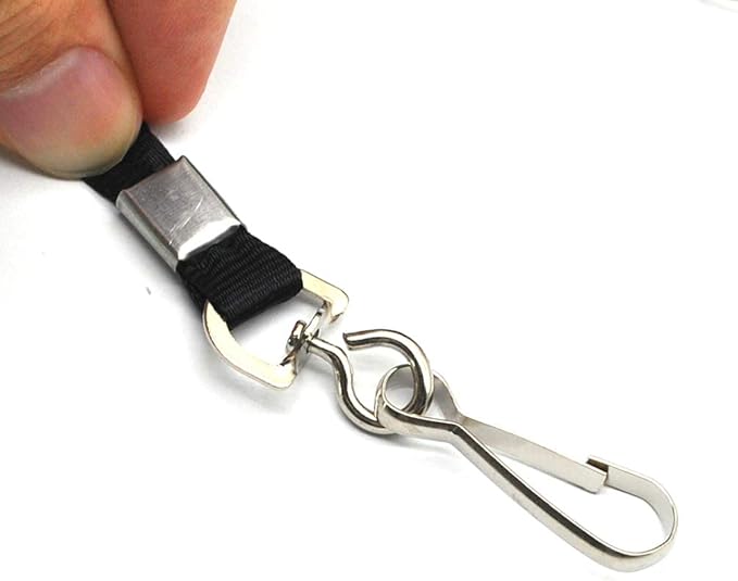 Beebel Black Lanyard Bulk Lanyards for Id Badges Flat Lanyard with Badge Clip Swivel Hook 50 Pack