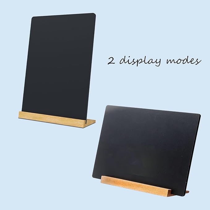 NEWNEWSHOW 2 Pack 8.7x12 Inch Tabletop Chalkboard with Wood Holder